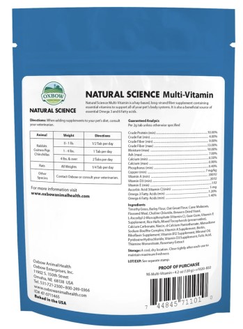 Multi Vitamin tablets for small animals